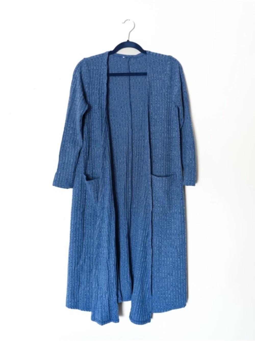 Lularoe Solid Blue Sarah Long Sleeve Ribknit Cardigan